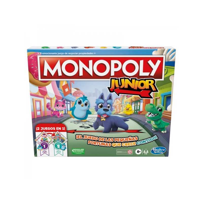 Hasbro Gaming F8562 Juego de Mesa Monopoly Junior 2 en 1