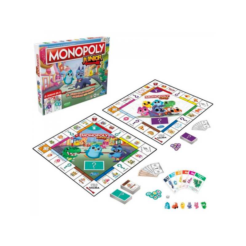 Hasbro Gaming F8562 Juego de Mesa Monopoly Junior 2 en 1