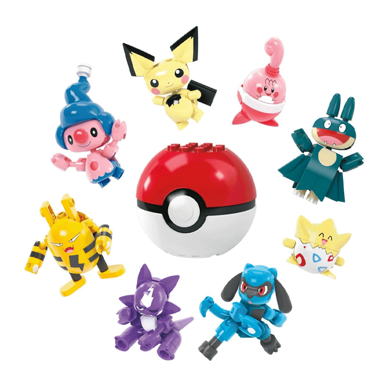 Mega Bloks Pokémon Hkt24-0 Poke Ball Mini Figuras 8 Pack