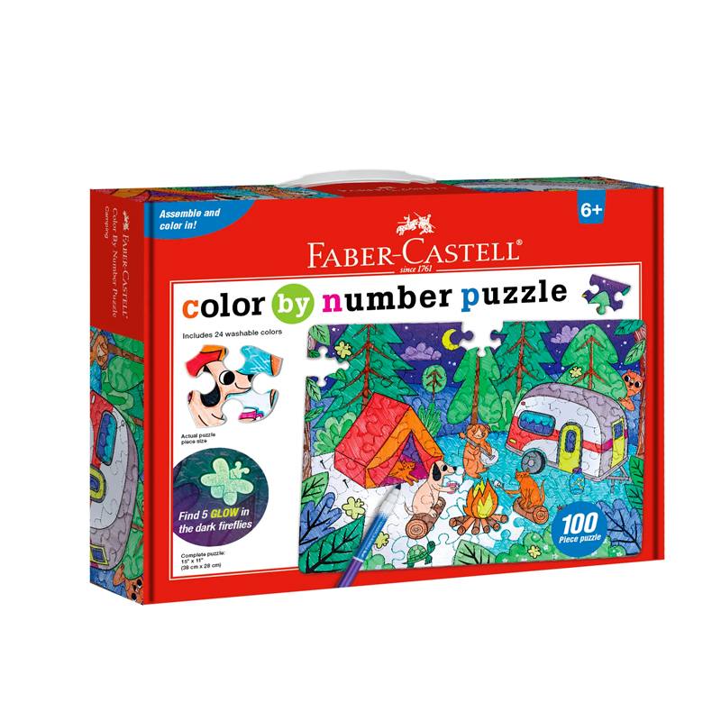Faber Castell 14358 Rompecabezas Acampar Para Colorear