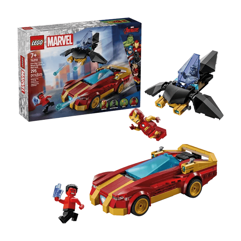 Lego Marvel 76310 El Auto De Iron Man Y Black Panther Contra Red Hulk
