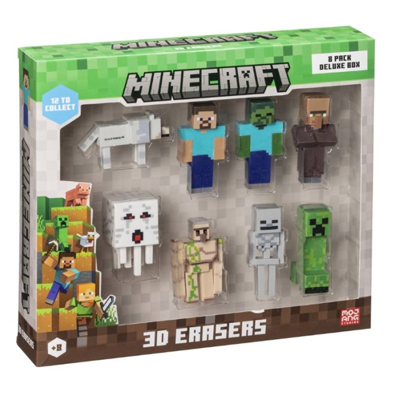Mojang Minecraft Mc4012 Figuras 3D Erasers Pack X1 Surtido