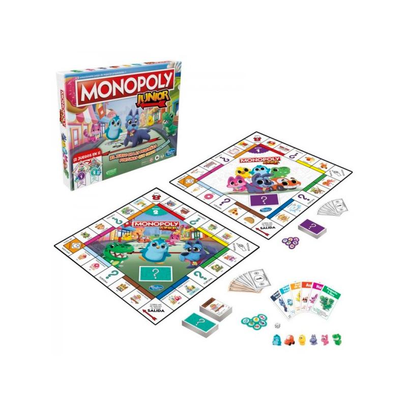 Hasbro Gaming F8562 Juego de Mesa Monopoly Junior 2 en 1