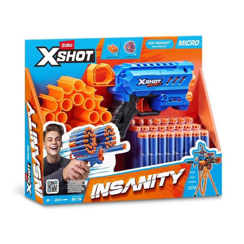 Zuru Xshot 36795 Lanzador Insanity Serie 1 Micro 24 Dardos