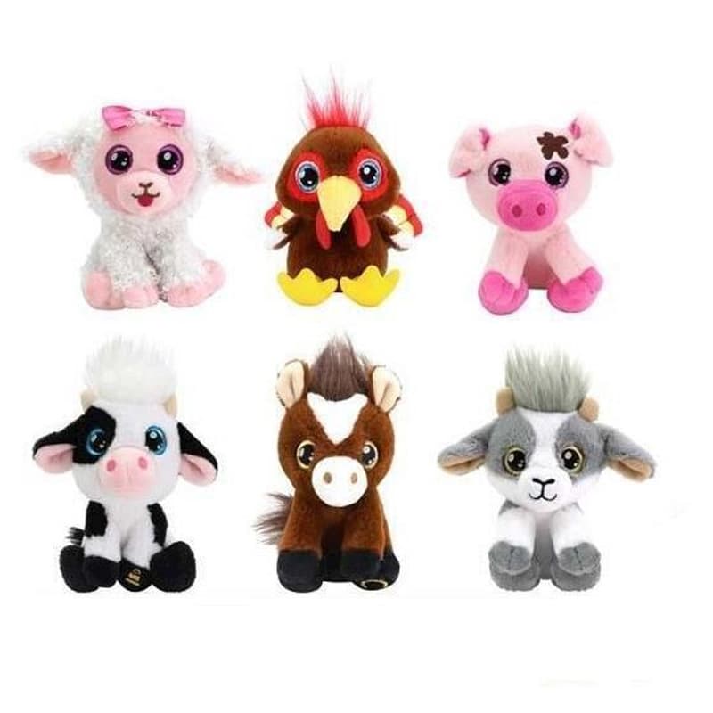 Fun Ville 35056 Cutekins Peluches Realista 4 Pulgadas Animales De Granja Con Sonidos