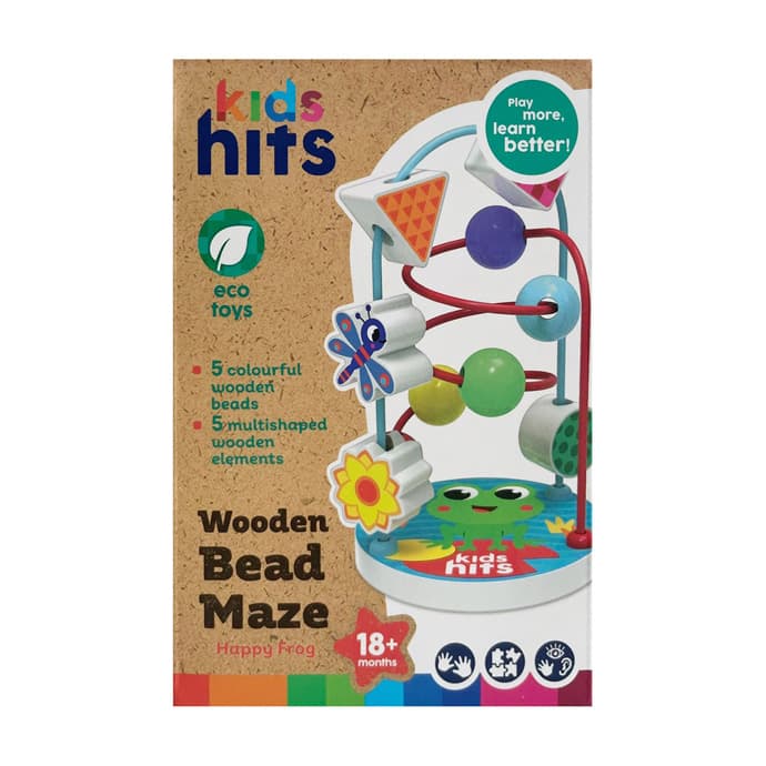 Kids Hits  Kh20-076 Laberinto De Cuentas De Madera Rana Feliz