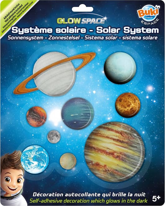 Buki France Glow Space 3Df10 Sistema Solar Que Brilla En La Oscuridad